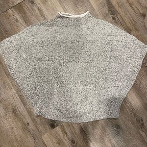 Lou & Grey Heathered Gray Poncho Sweater